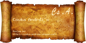 Csuka András névjegykártya